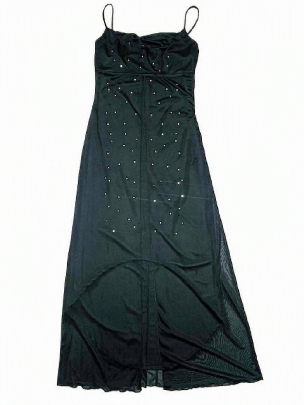 VTG Y2K Candy Rocket Sparkly Asymmetrical High Low Maxi Dress M Prom Goth HOCO